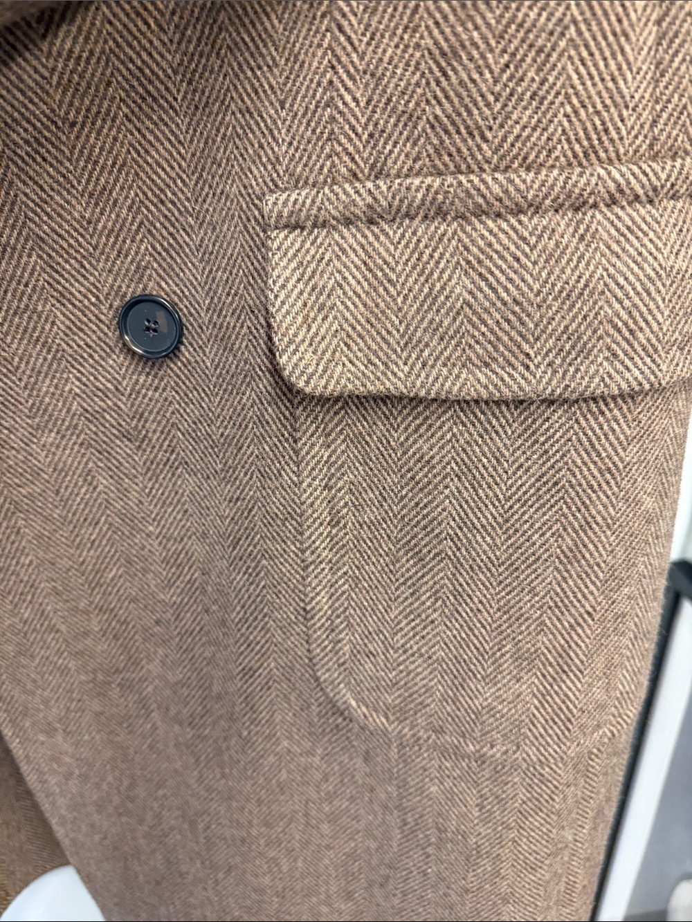 Brooks Brothers Men's Double-Breasted brown tan Wool Overcoat - Picture 8 of 10